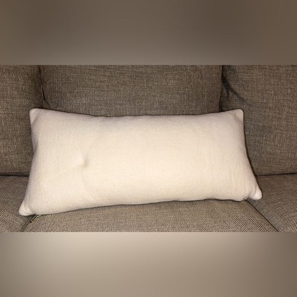 Anthropologie Home Accent Wool Pillow Merci 12”X27” - Picture 11 of 15